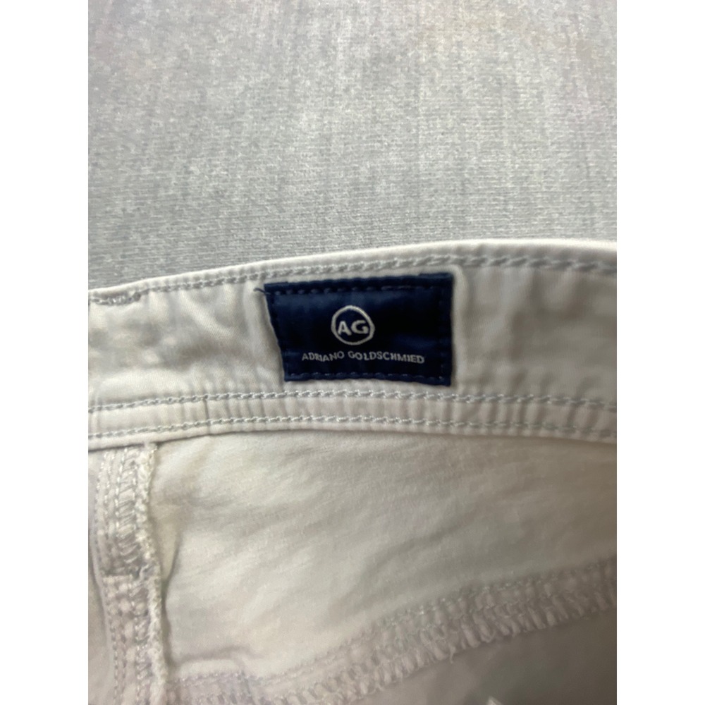 AG Adriano Goldschmied Sudang 32 Slim Straight Pants Mens 34x32 Off White Stone - Picture 3 of 5